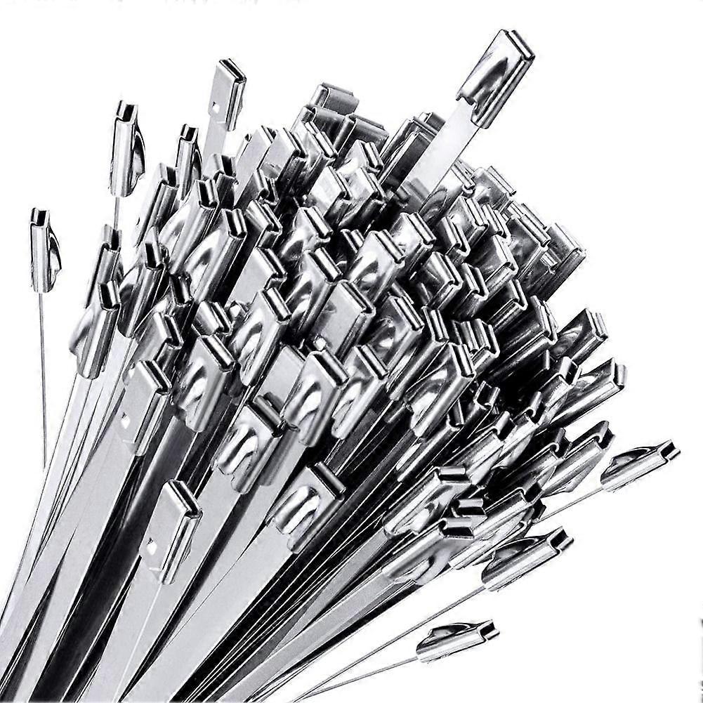 100 Pcs Liens De Clôture À Maillons De Chaîne, Multi-Autobloquant En Acier Inoxydable Attaches Zip pour Jardin En Plein Air Ferme Pet Cages Clôture