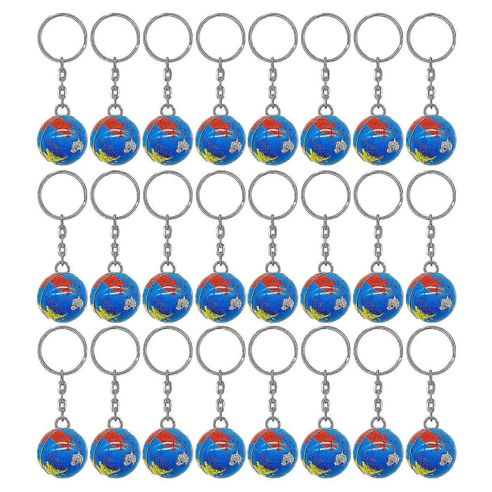 24Db Mini Globe kulcstartó hordozható bádoglemez Tellurion modell kulcstartó DIY kézitáska medál hátizsák dekoráció gyerekek felnőttek születésnapi ajándék