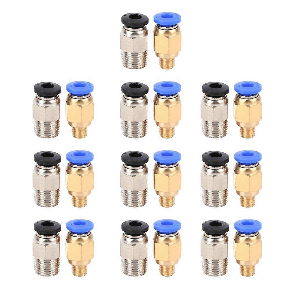 20Pcs Straight Pneumatic Fitting Push Connect for Bowden Ex 3D Printers PC4M10/PC4M6