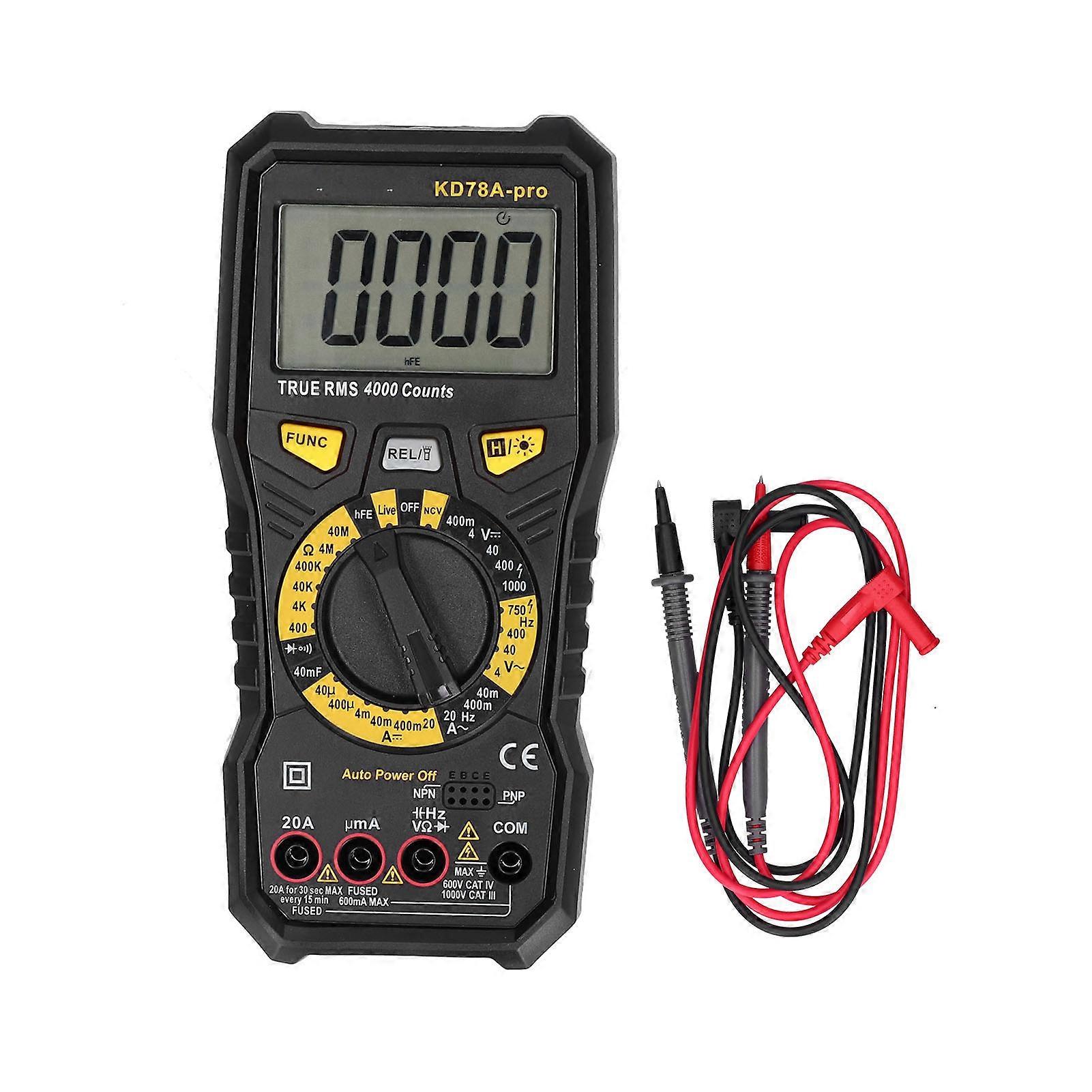 Multifunction Digital Multimeter True RMS Intelligent LCD Autoranging NonContact Capacitance Meter