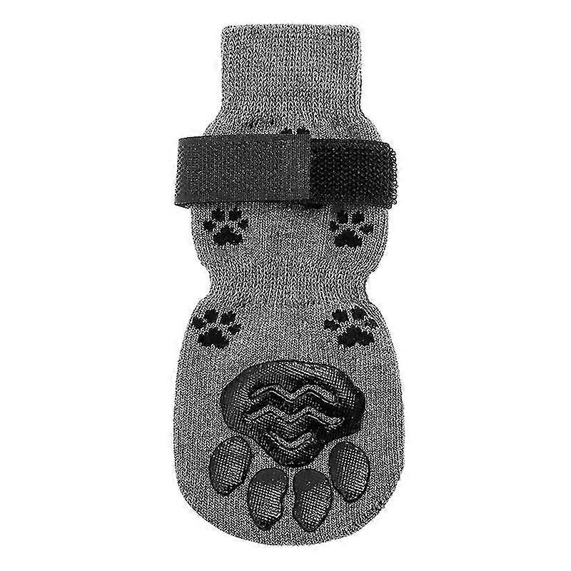 1 Pairs Of Reversible Anti-slip Socks For Indoor Dogs - To Protect Your Pet's Paws And Indoor Floors, Suitable For Small And Large Dogs (l, Grey)