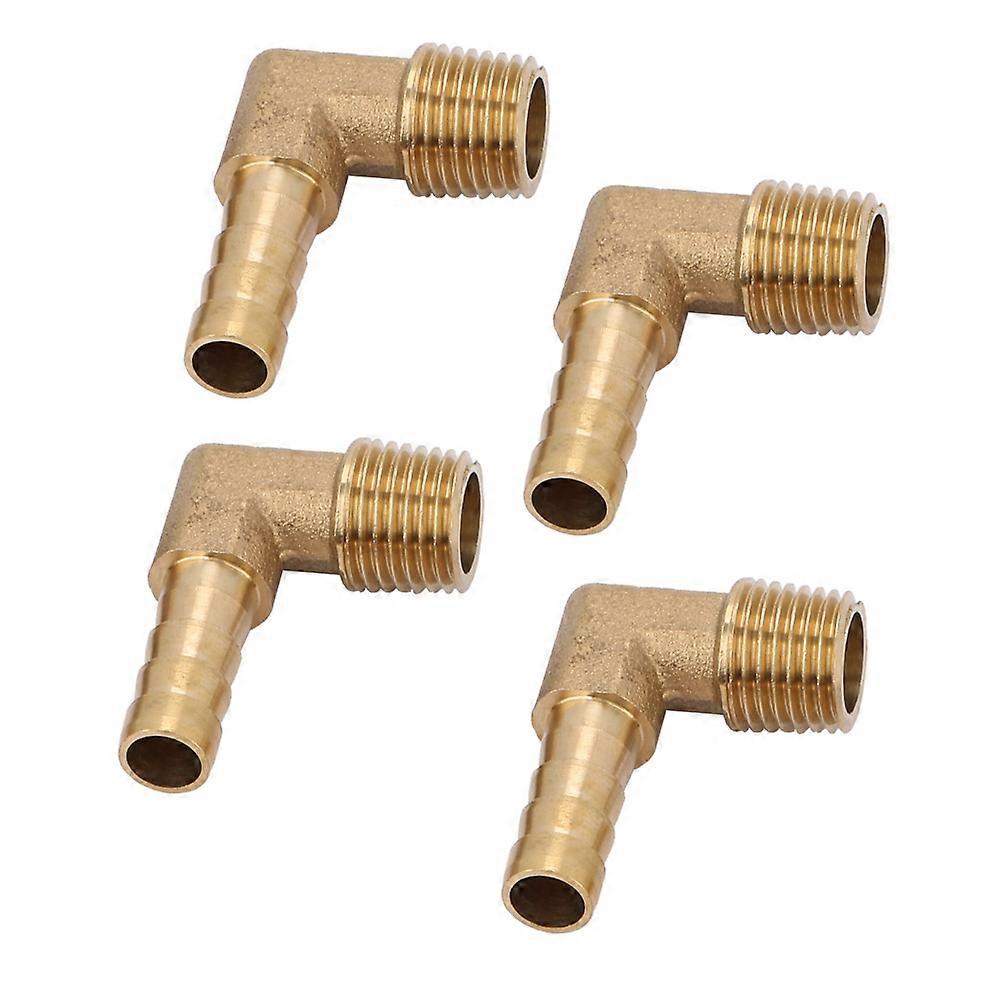 4pcs Brass Male Thread Elbow Fitting Barbed Connector for G1/4" 8mm Hose