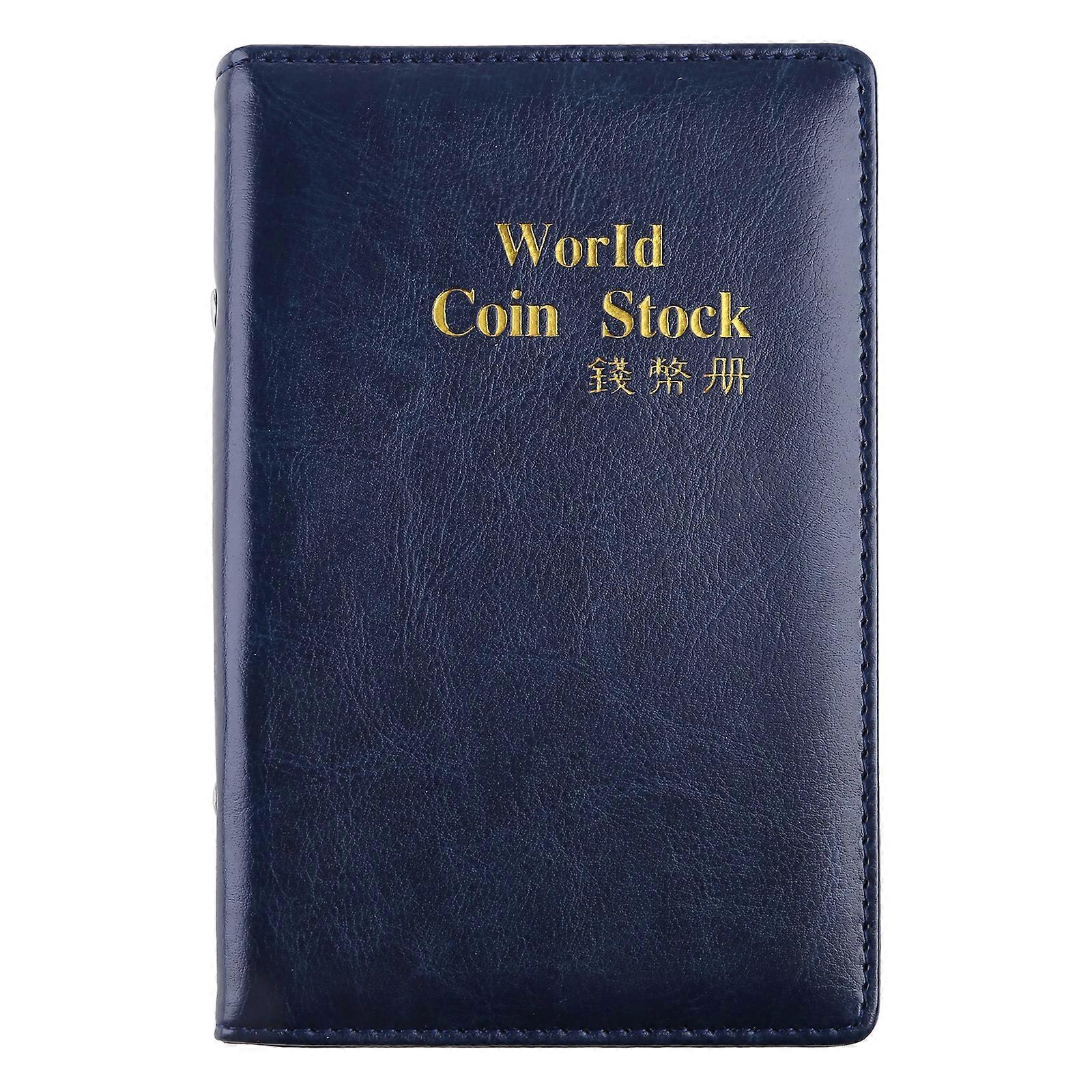 60 Pockets Money Book Coin Storage Album Coins Holder Collection Books PVC Material Coin Collection Books for Coin Blue