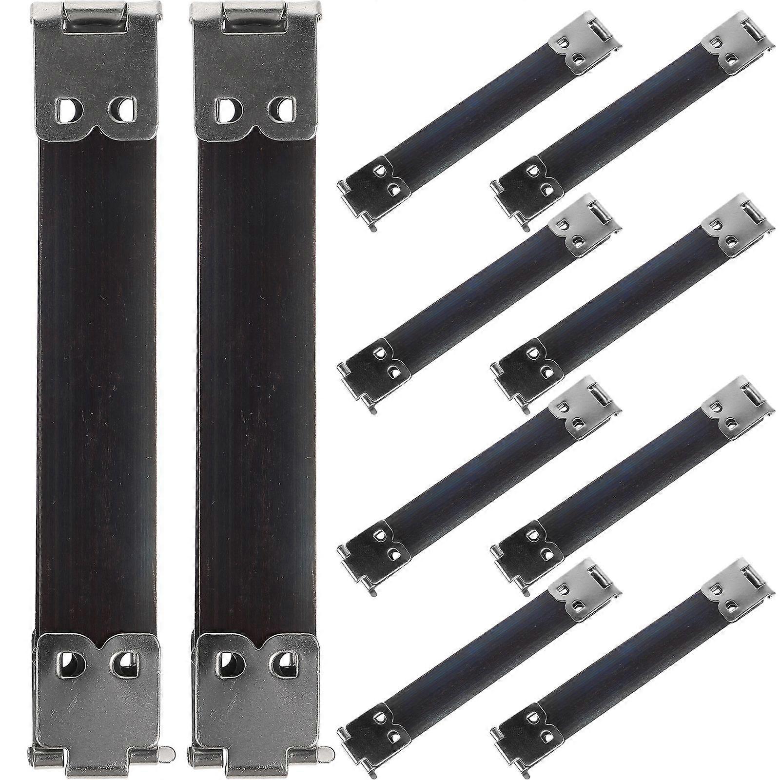 10PCS 9cm Metal Internal Flex Frames Replacement Spring Clips Handbag Hinges for Coin Purse Clasp Bag Handbag - Silver