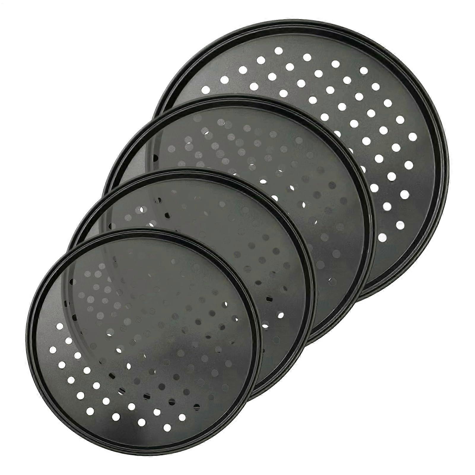 Antistick pizza pan, 4piece perforated pan, carbon steel baking set