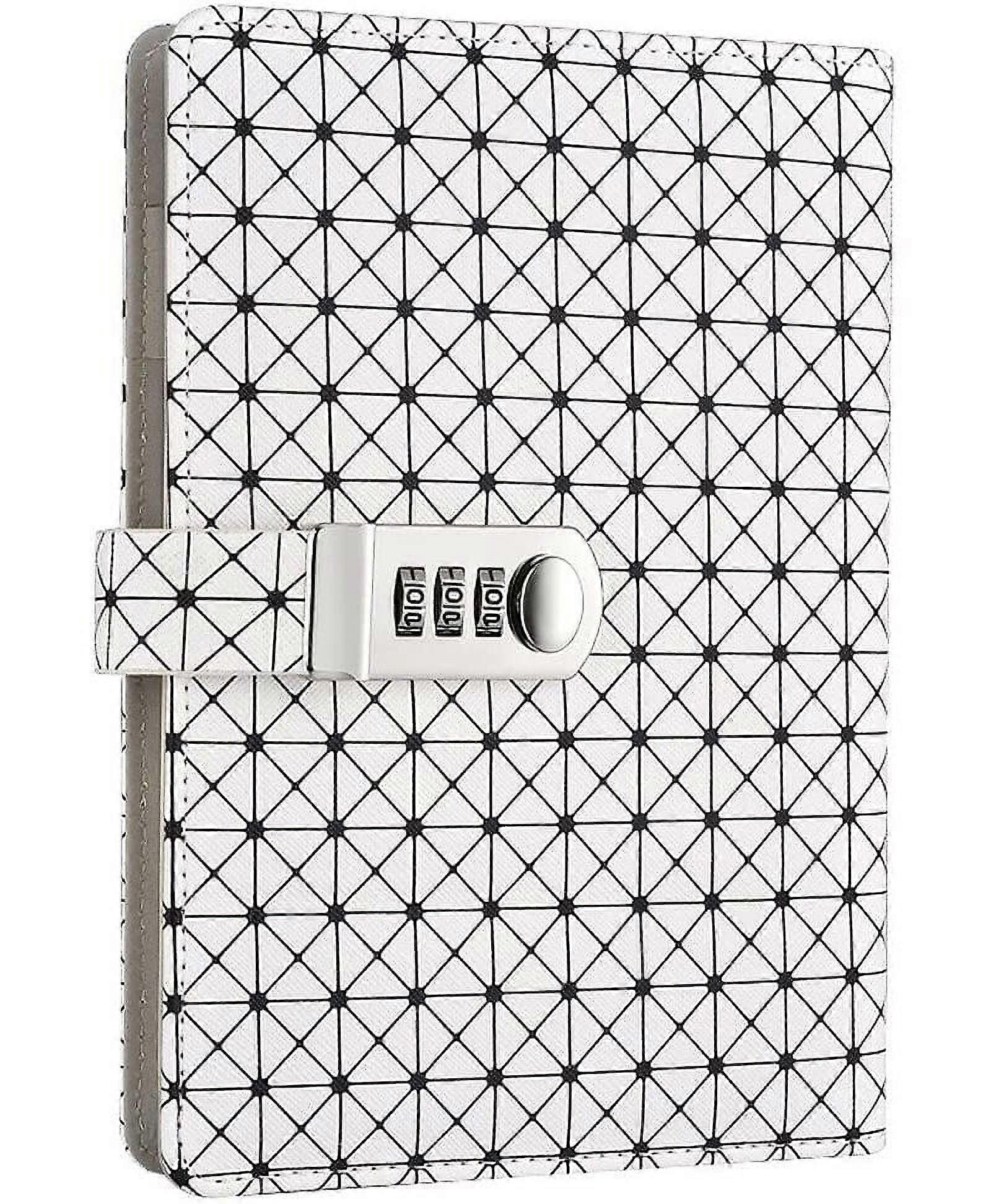 Refillable Leather Book Diary Notebook Notebook Sketchbook Journal Planner Organizer(Grid Pattern), A5 Notebook