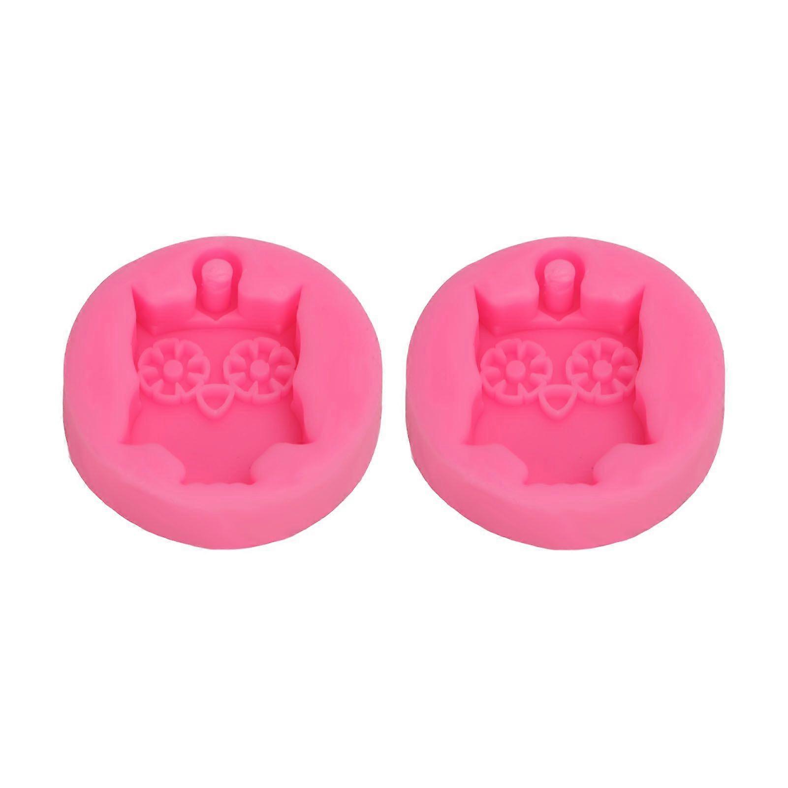 2025 أحدث طراز 2 قطعة قالب سيليكون DIY لطيف البومة سيليكون العفن غير عصا