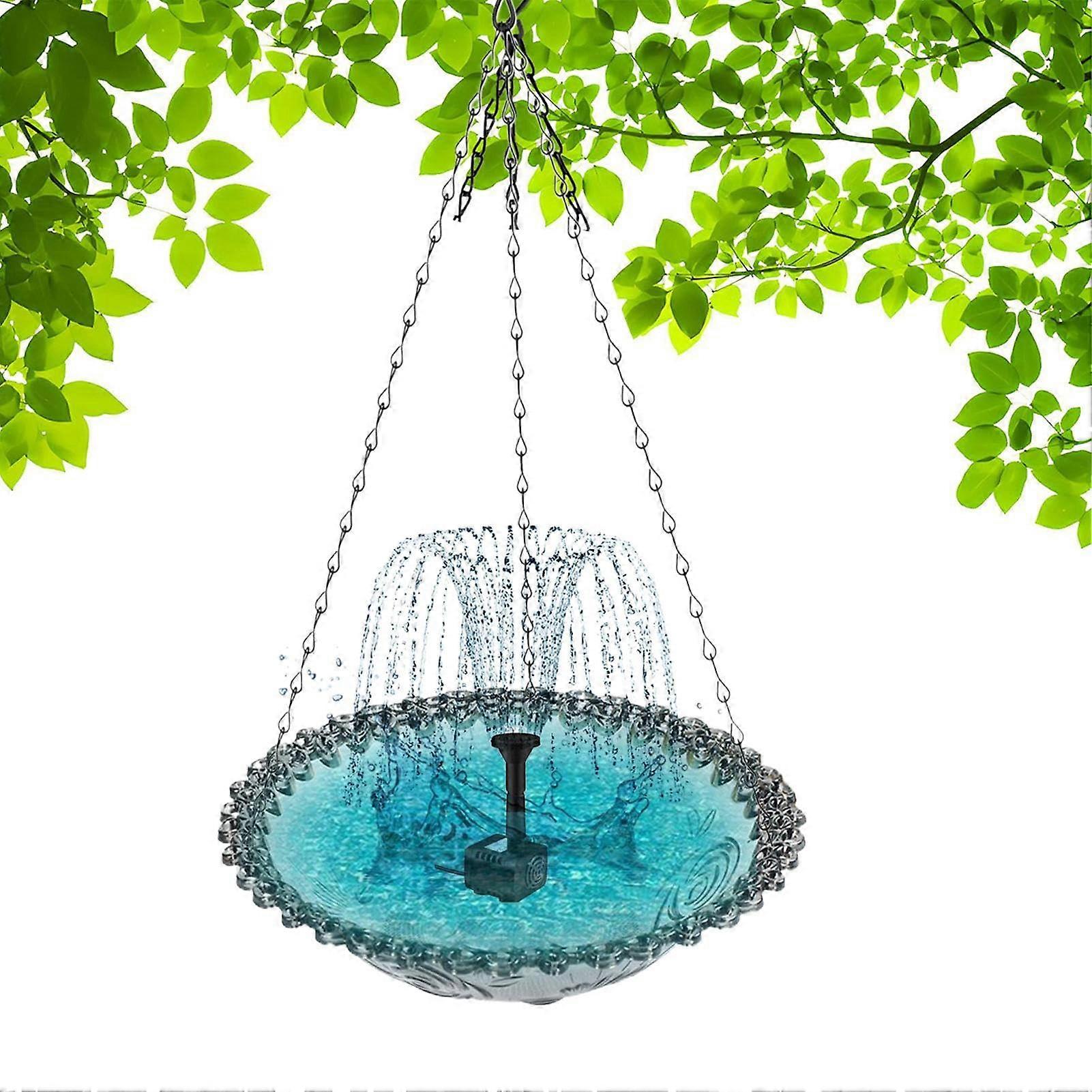 Solarpowered bird fountain for garden balcony gray