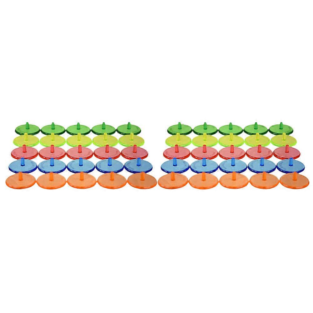 50pcs Colored Round Golf Ball Position Markers – Lightweight, Easy Soil Insertion, Practical for Daily Use and Replacement – Random Colors Included
