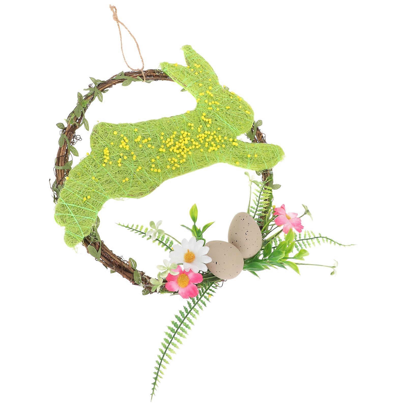 Artificial Wreath Easter Wreath present Decoration Easter Celebration Families Thread 1Pcs