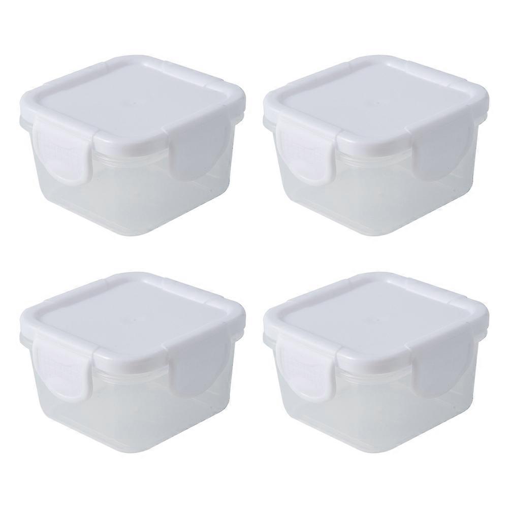 Kitchen Organizer Condiment Case Keeping Boxes Lidded Square White 5.00X5.00X4.00CM Moisture Proof 4Pcs