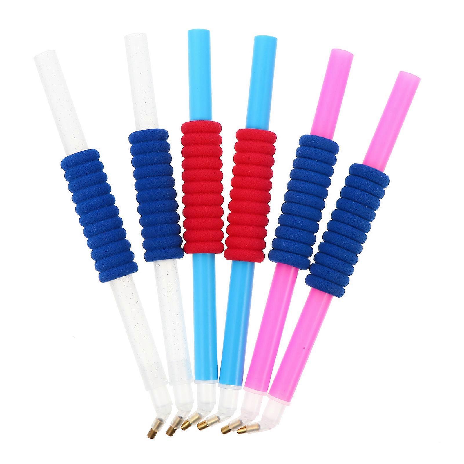 Dimond Painting Tools Elbow Point Drill Pen For DIY Projects Assorted Color 6Pcs