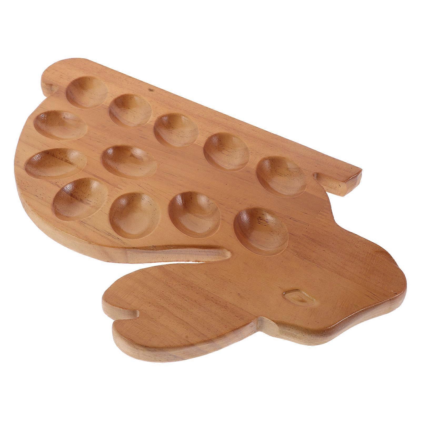 Egg Storage For Countertop Wooden Tray Multifunctional Storage For Households 38.50X24.00X1.60CM 1Pcs
