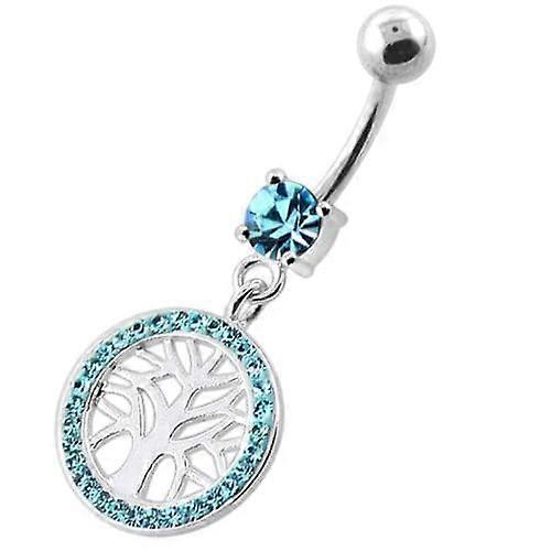 Life Of Tree In Multi Jewelled Frame Navel Belly Banana