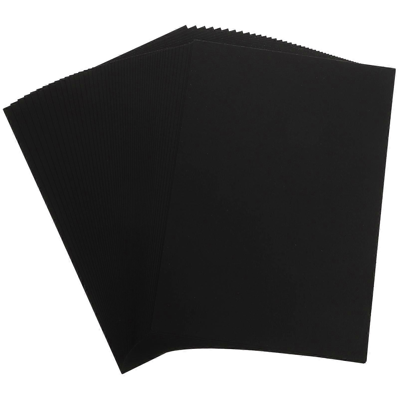 Colored Cardstock Handcraft Double Sided Color Papers School Parent-Child Interaction 29.5X21cm Black 100Pcs