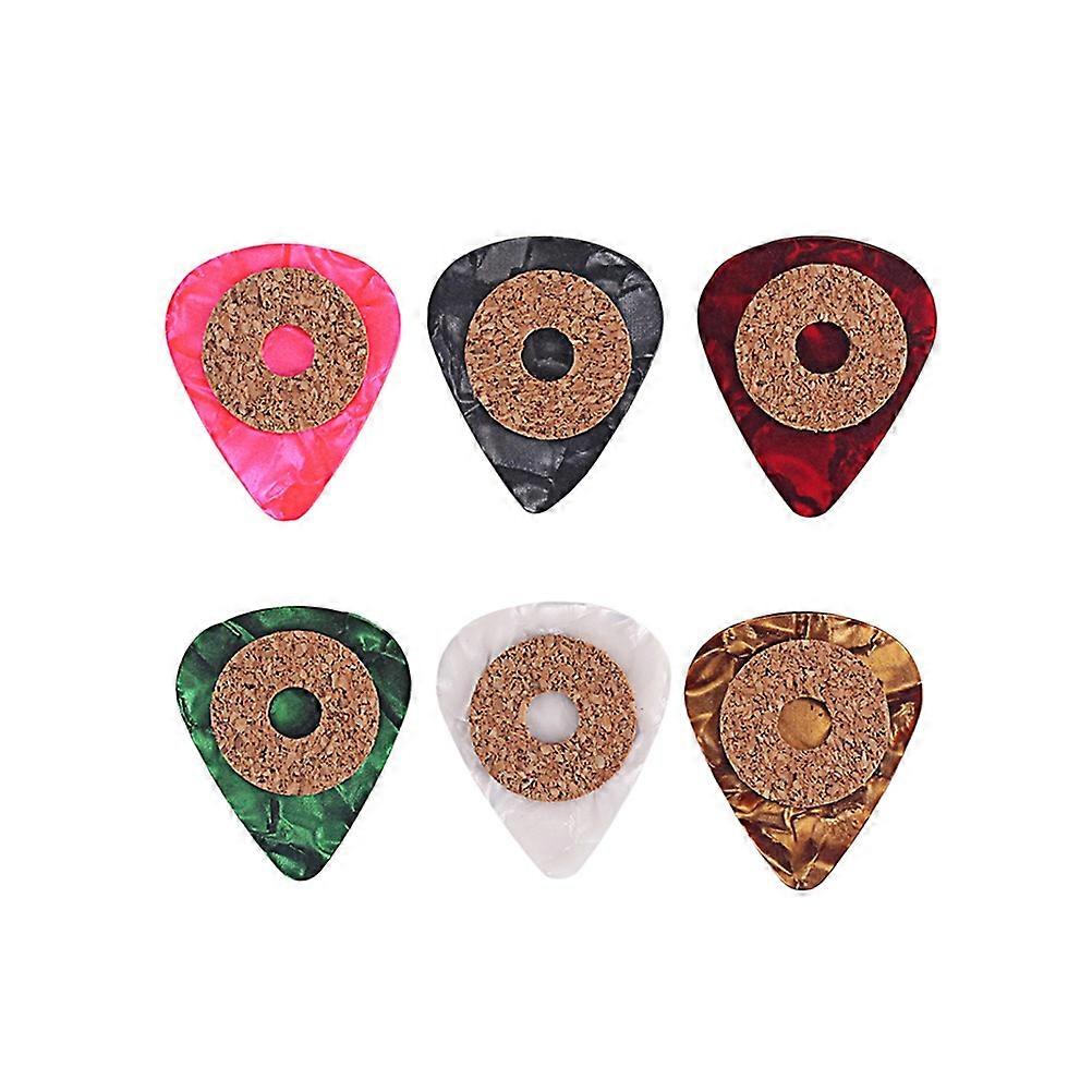 Guitar Picks Durable Square Scientific Design Lightweight For Ukulele Performance Assorted Color 0.9mm 6Pcs
