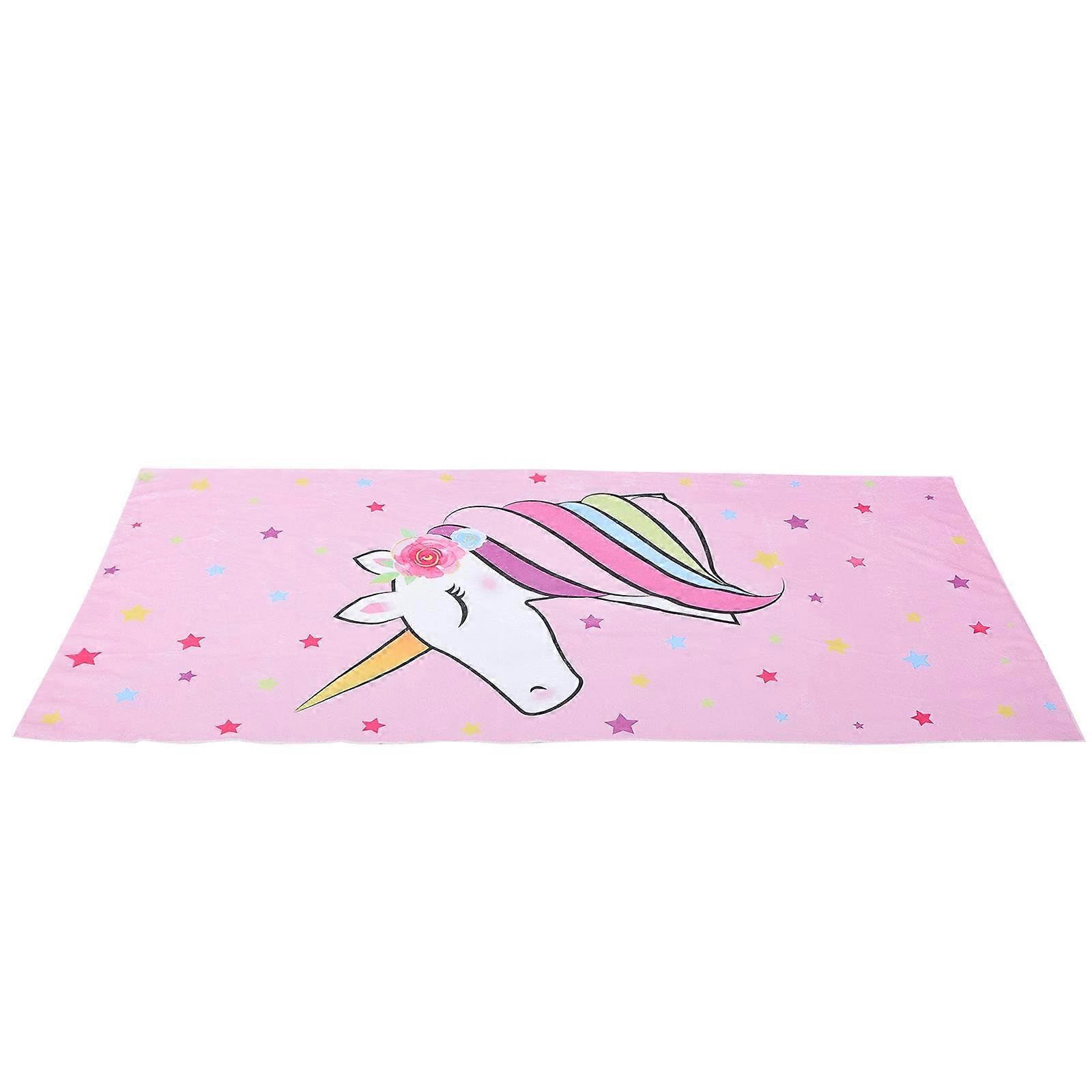 Cartoon Beach Towel Unicorn Design Quick Drying Microfibre For Children Violet 150x70cm 1Set