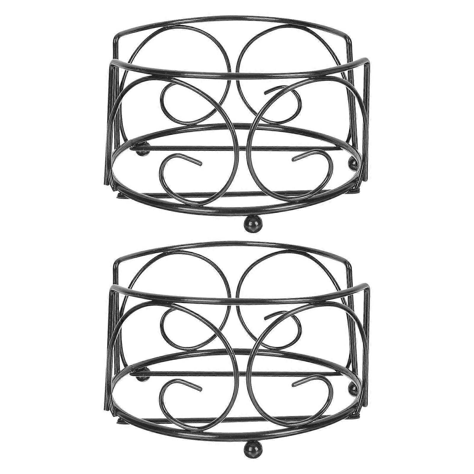 Iron Coaster Stand Multi-Functional Coaster Rack Insulation Organizing Shelf Compact Design 4.4X4.4X2.2in 2Pcs
