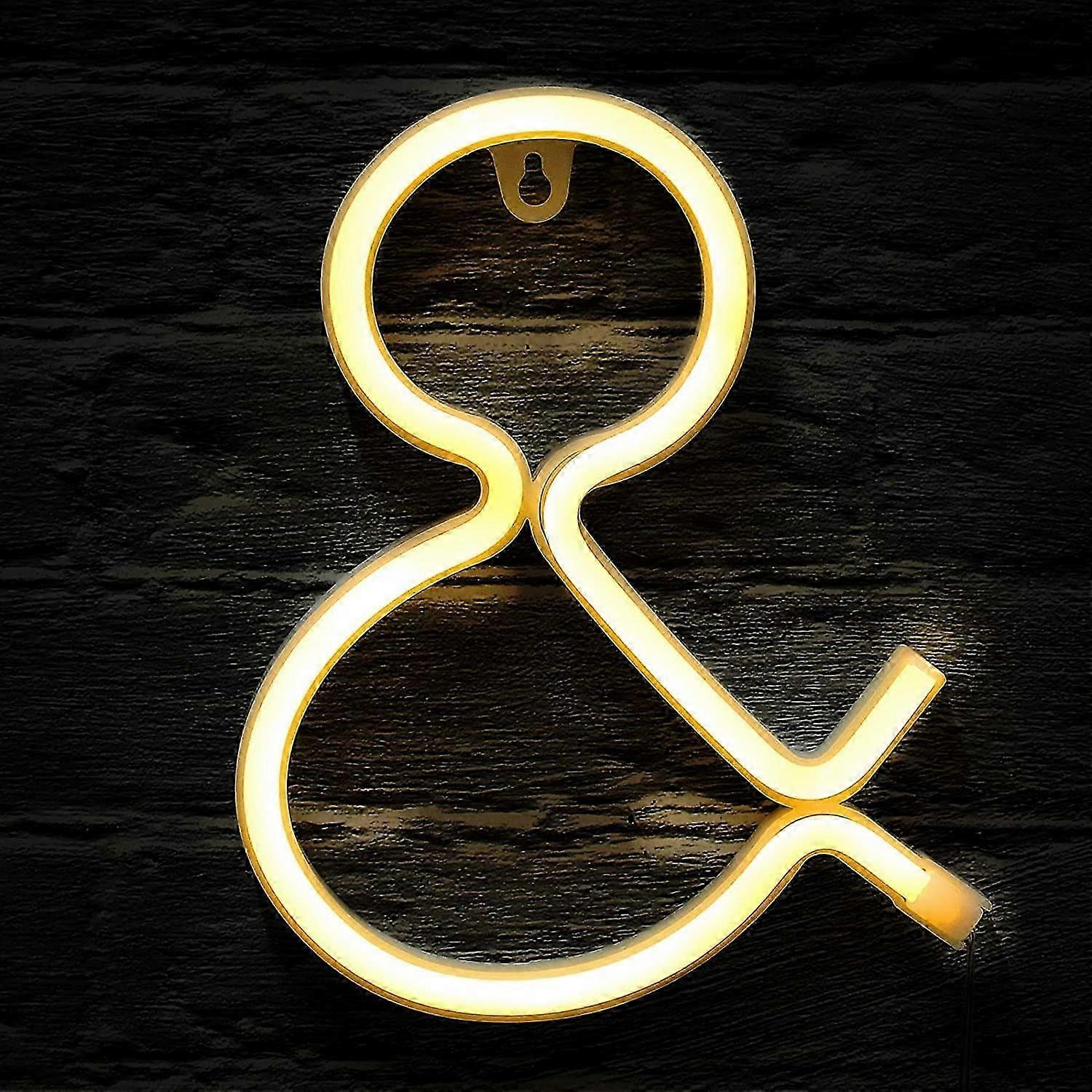 LED Neon Ceiling Light Alphanumeric Symbol Neon Light with Wireless Remote Control Switch