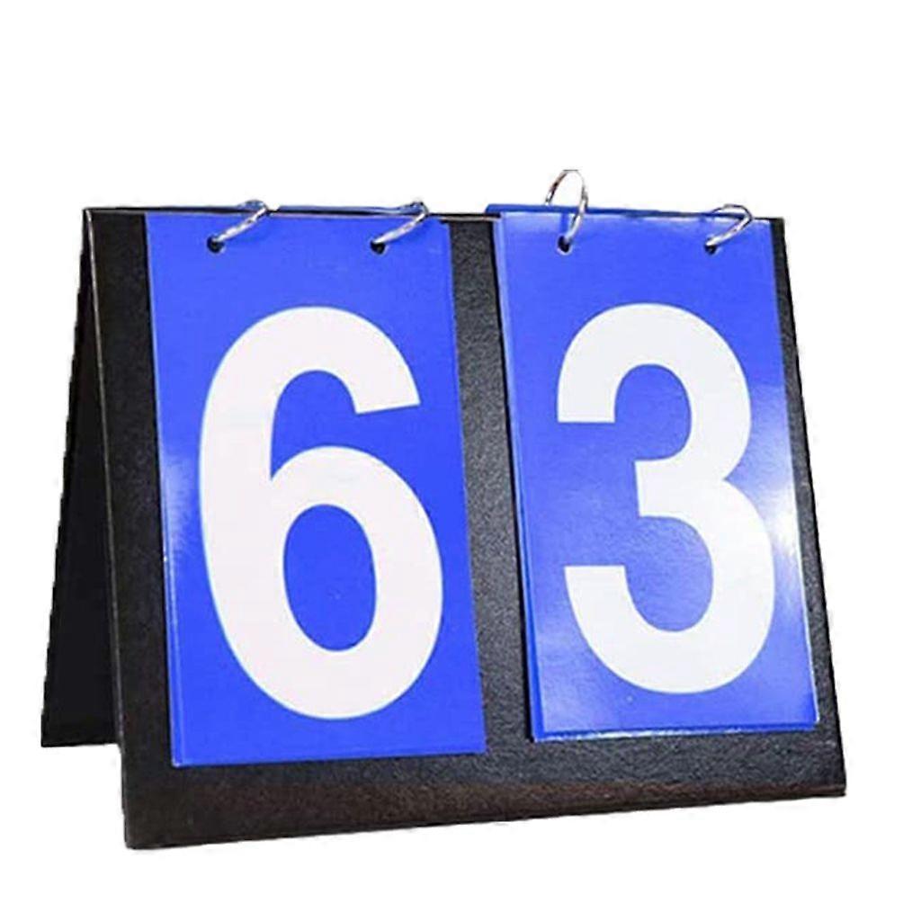 Portable 2/4 Digit Flip Scoreboard, Score Counter for Table Tennis, Basketball, Volleyball, 2-Digit, Blue