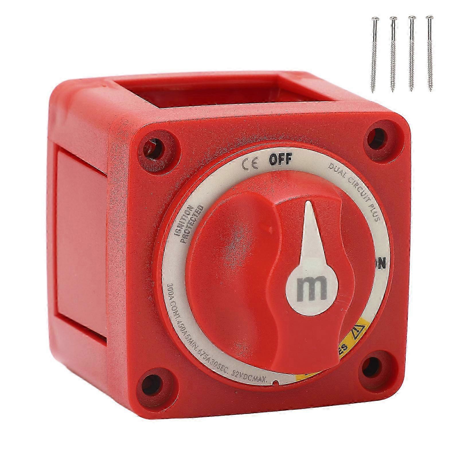300A DC 32V Battery Selector Switch 3 Gear M10 X 4 Stud Dual Circuit Power ON Off Disconnect Switch for RV Marine Automotive Battery 2025