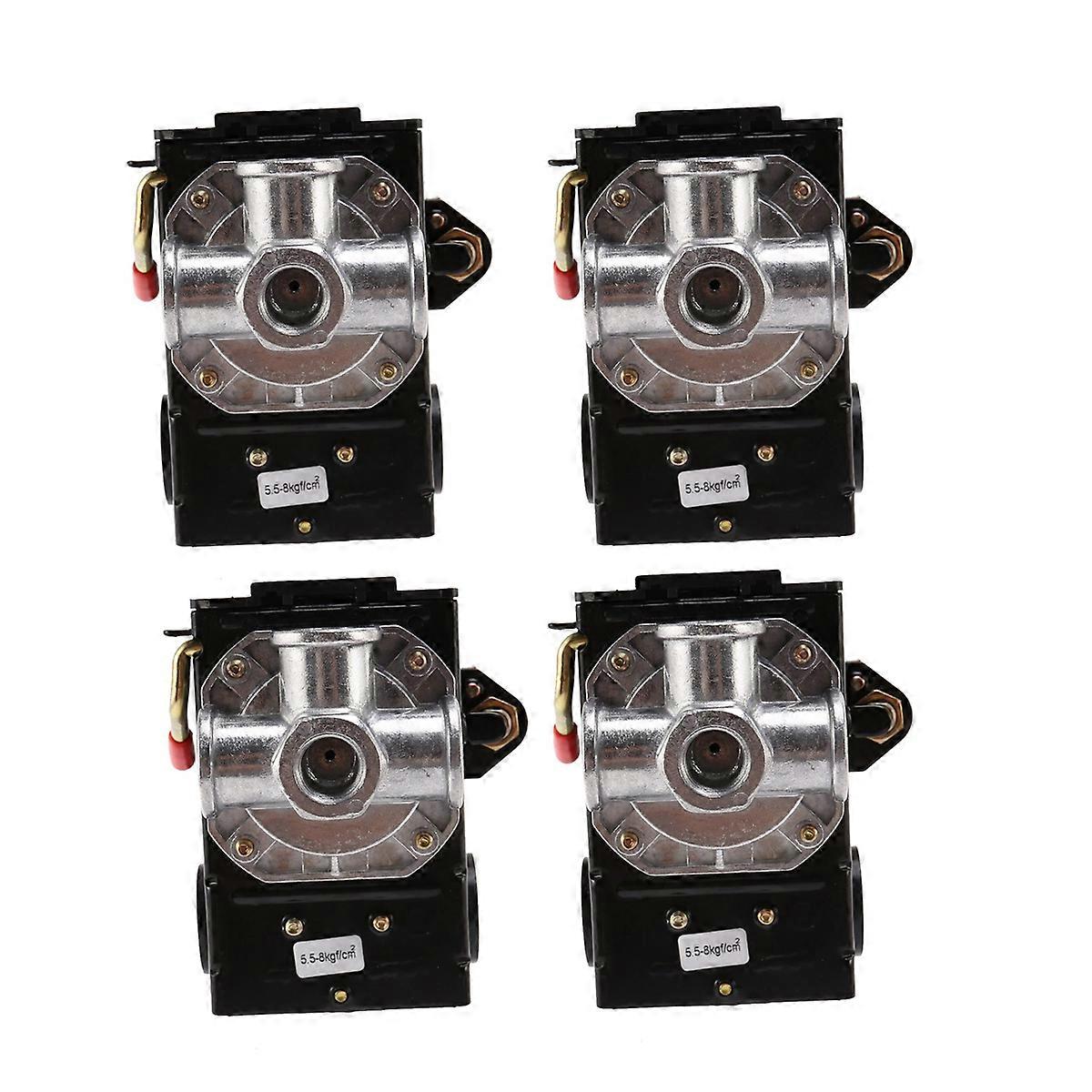 4X 5-8Kg 4-Port 26 Amp Pressure Switch Control Valve Air Compressor Heavy Duty Black Automatic Press