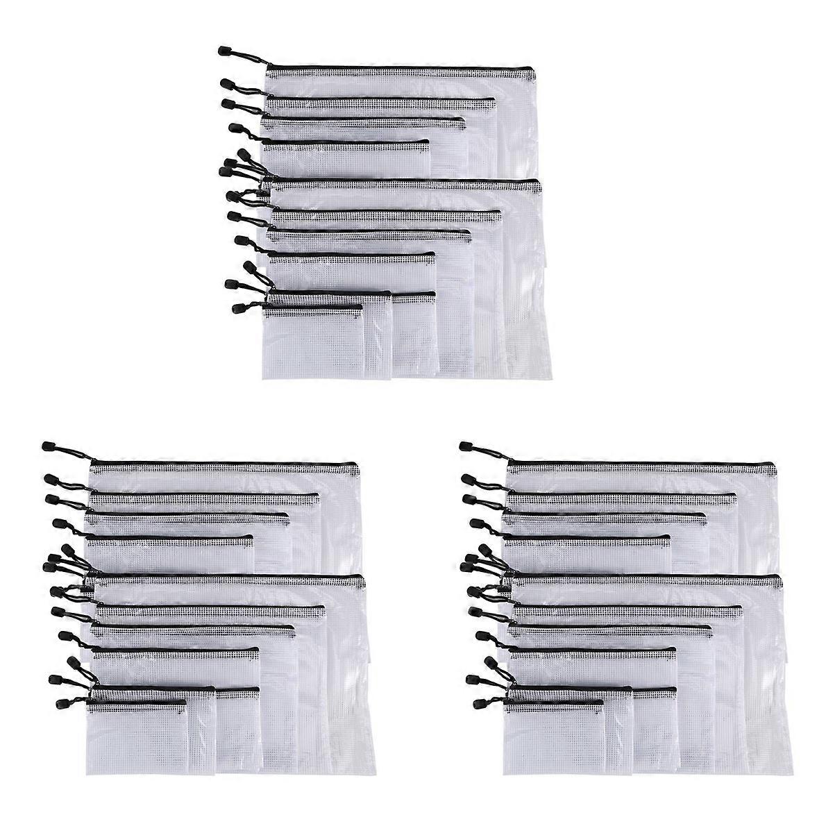 18Pcs Zipper Document Bag, 8 Assorted Size, Plastic for Office,Home