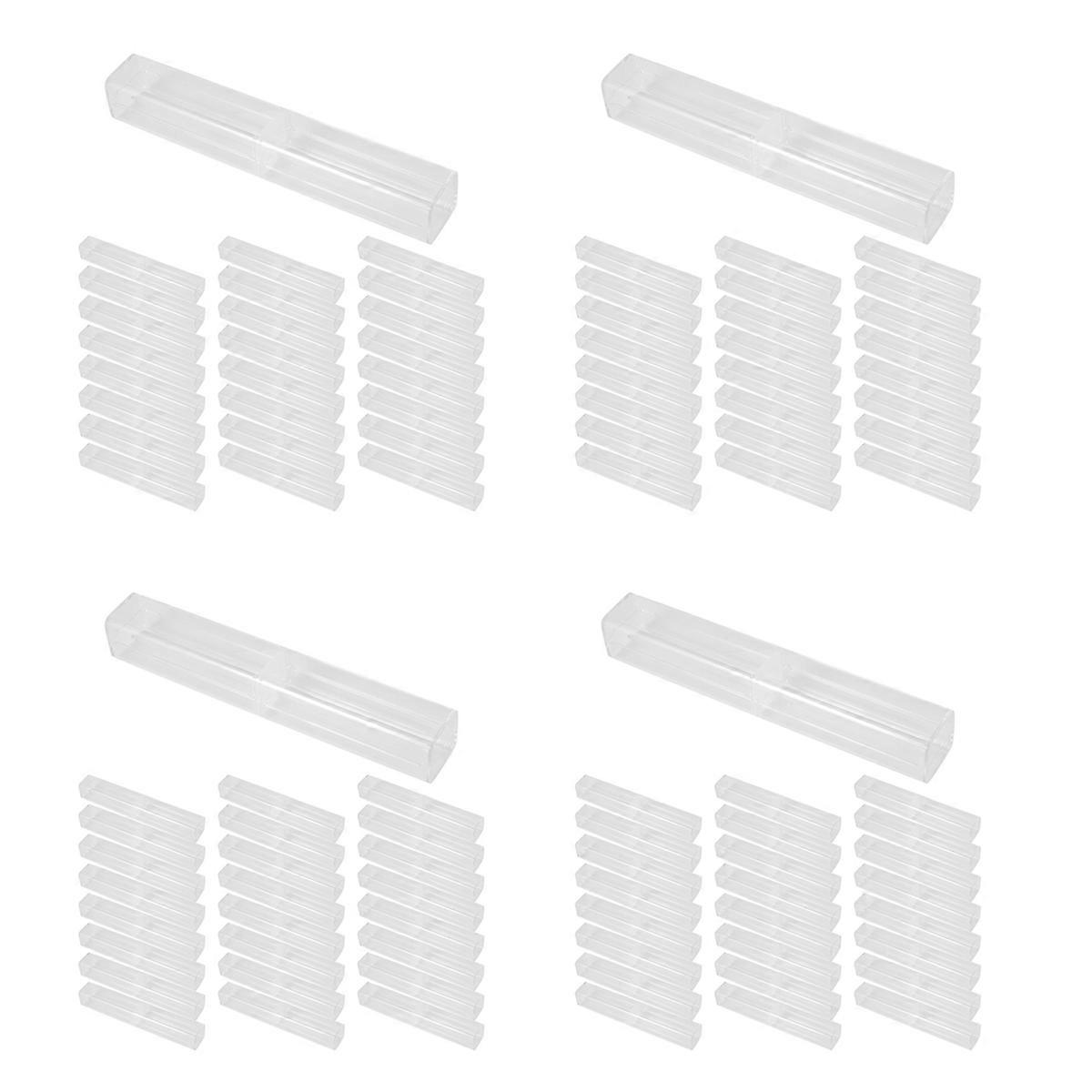 25Pcs Plastic Clear Pen Case Gift Empty School Office Collection Set