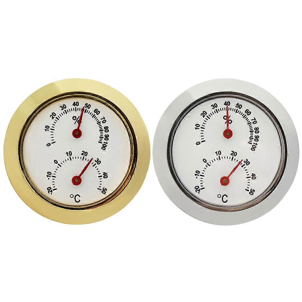 Mini Humidity Meter Round Hygrometer For Guitar Care Kits Prevent Warping 2Pcs