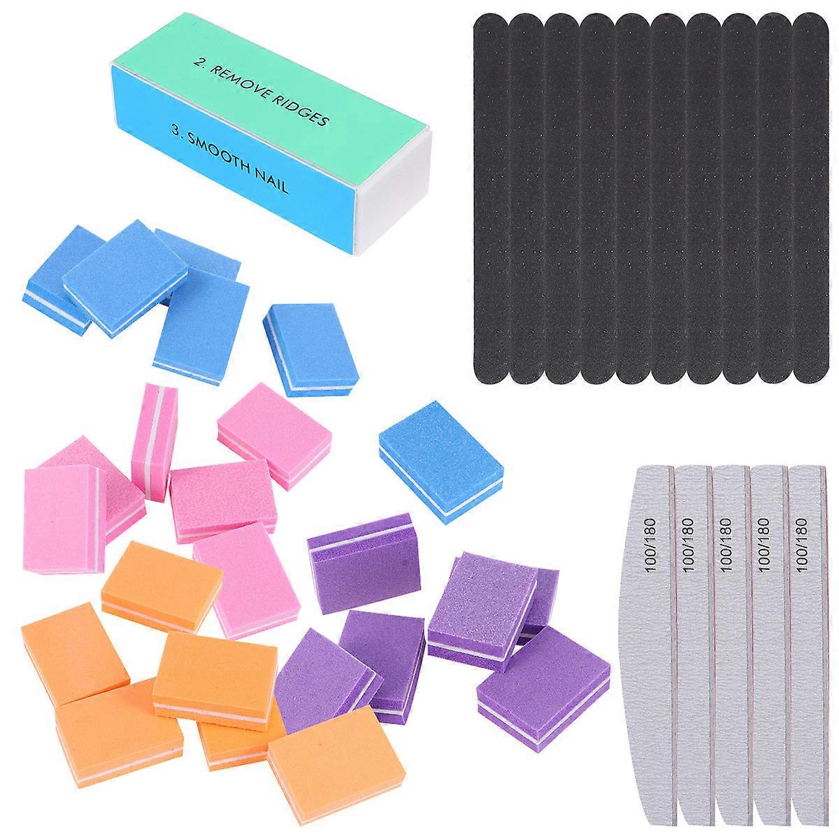 Svamp Nagel Buffert Block Manikyr Pedikyr 19X3cm Plast Polering Buffertar 40st