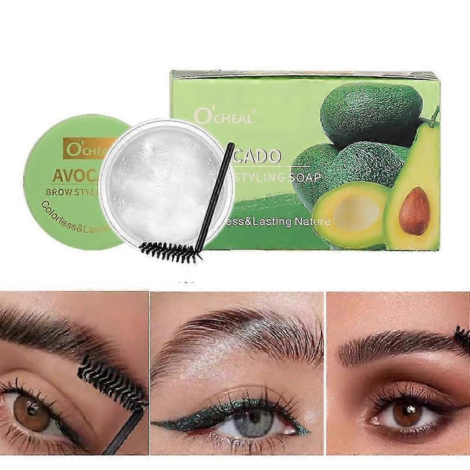 Avocado Clear Eyebrow Gel, Clear Eye Brow Gel Eyebrow Setting Gel, Brow Glue for Eyebrows,Setting&Fuller Brow Look, Enhance Brow Makeup