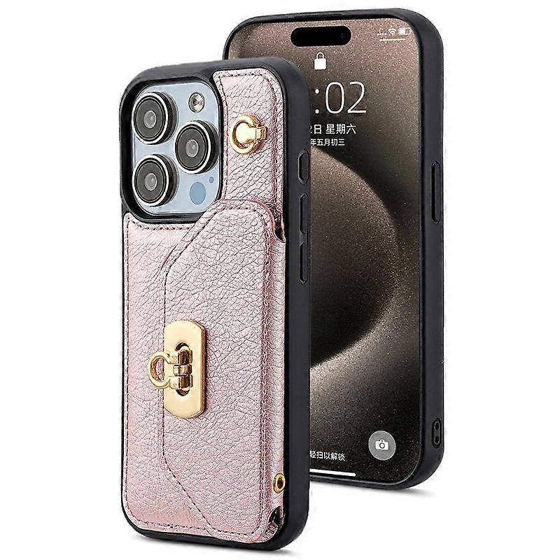 Moolooight Store Coque Pour Iphone 14 Pro Rose Gold Messenger Bag Portefeuille Carte Fente Bandouliè