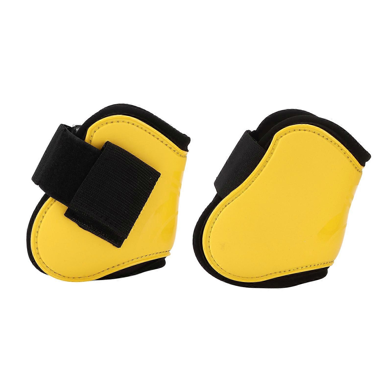Horse Tendon Boots 4 PCS Protective Comfortable and Adjustable Boots for Horse JumpingYellow Set of 2 Hind Leg Boots (XL)
