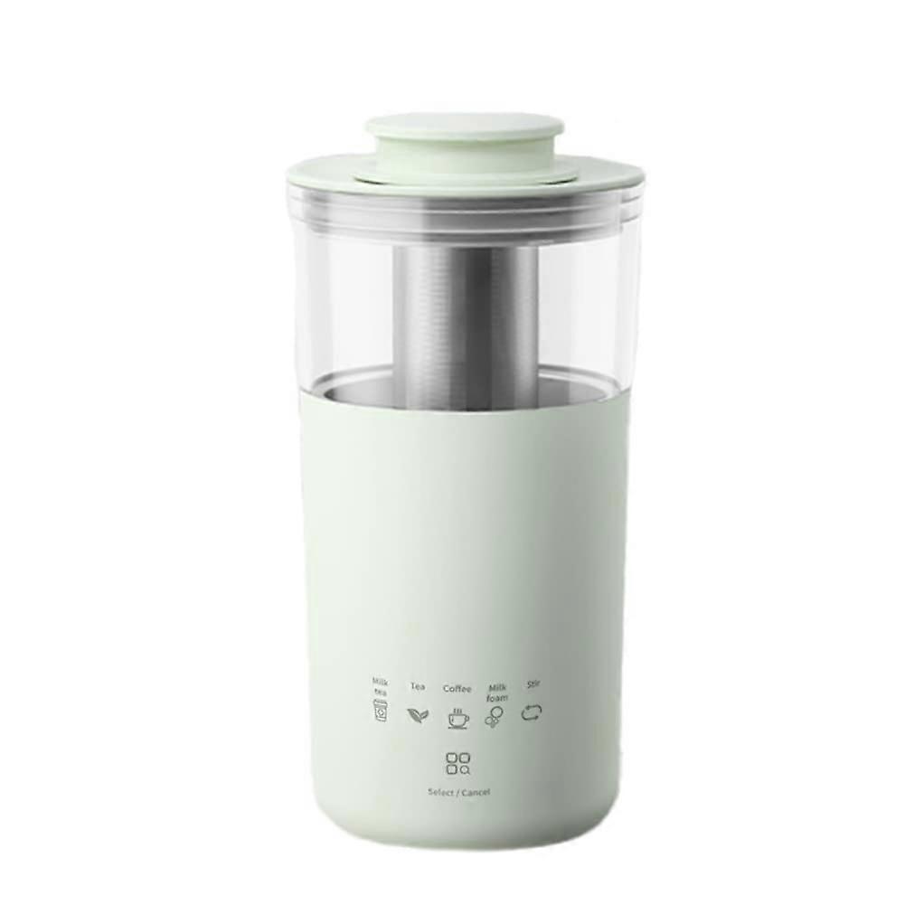 Multifunction Milk Tea Maker With Milk Frother And Stirrer, Compact Coffee Machine For Home Office, Green EU Plug