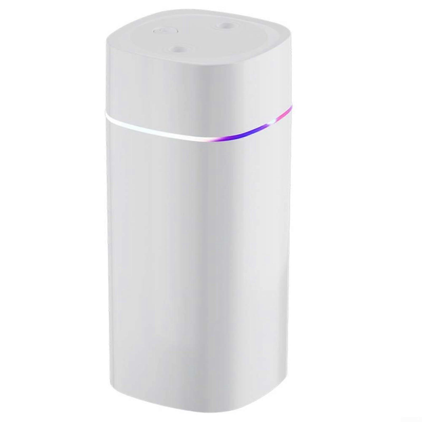 Large Capacity Humidifier 600ml USB Powered Quiet Mist Maker with Colorful Night Light and Dual Spray Nozzles for Home and Office