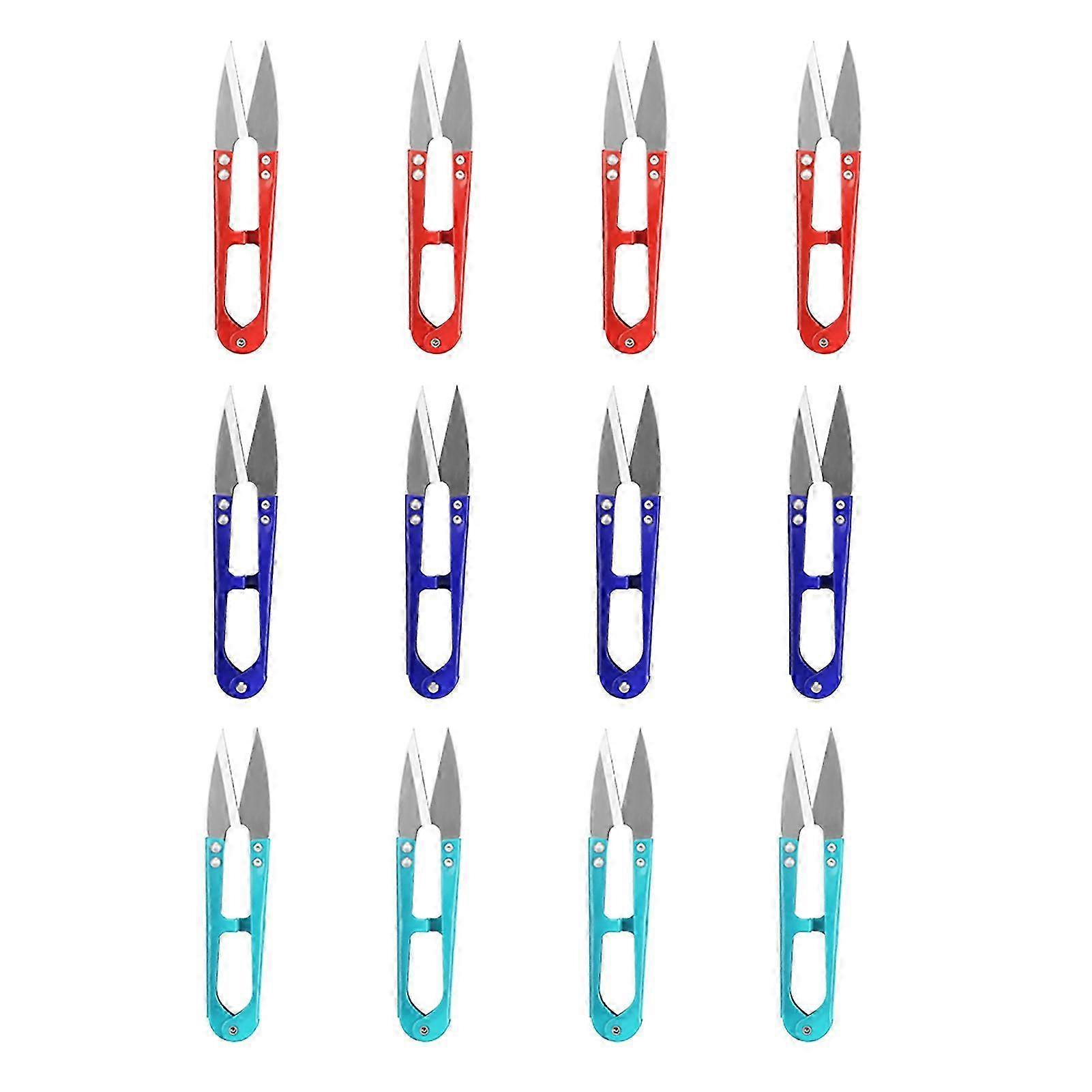 12 pcs/pack Mixed Color Small Yarn Scissors for Household Use