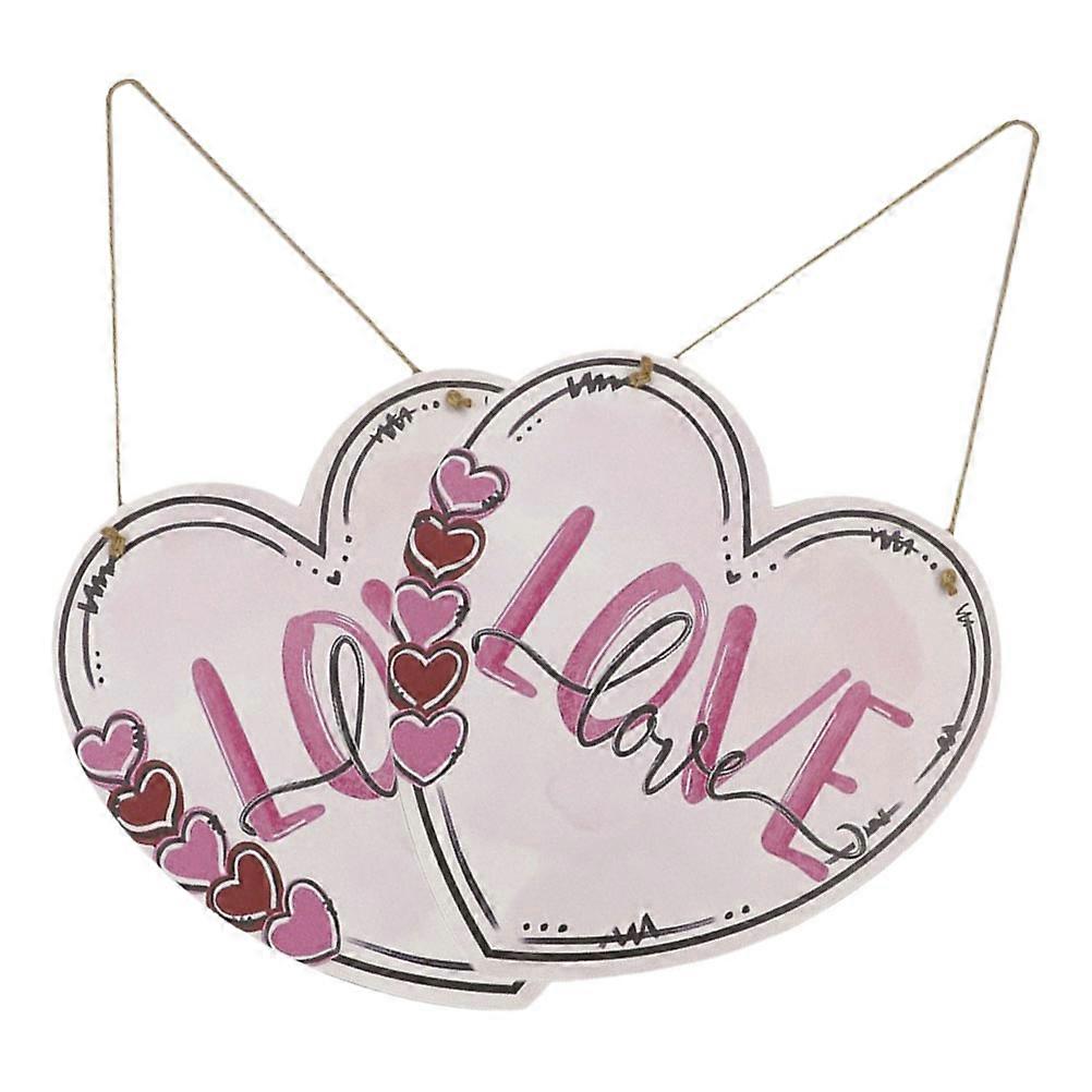 Door Hanger Sign Heart Shape Valentine's Day Decorations For 25.40X25.40X0.20CM 2Pcs