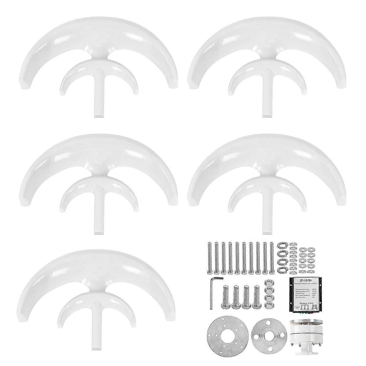 Wind Turbines Kit Double Layer 5 Blade Wind Power Generator White Lantern Type 400W24V