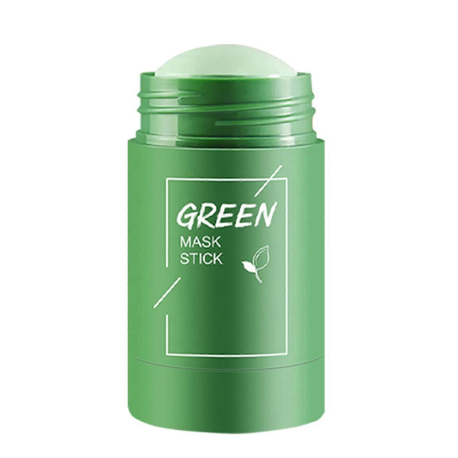 Bâton de masque au thé vert pour le visage, dissolvant de points noirs à l’extrait de thé vert, bâton de masque vert pour le nettoyage en profondeur des pores, hydratant pour le visage