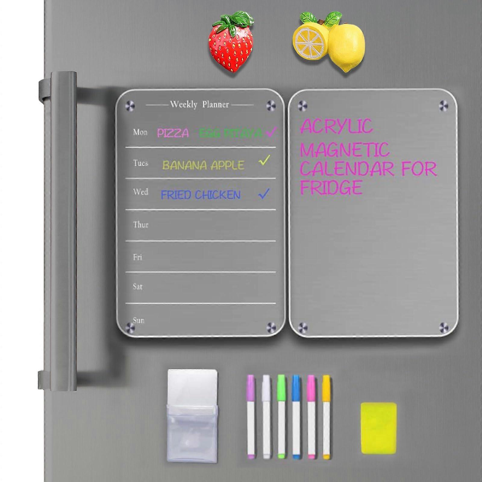 Acrylic Calendar for Fridge Magnetic Weekly Planner For Refrigerator Wipe Clean Dry Erase Memo Board 22 X 33 Cm Type 1