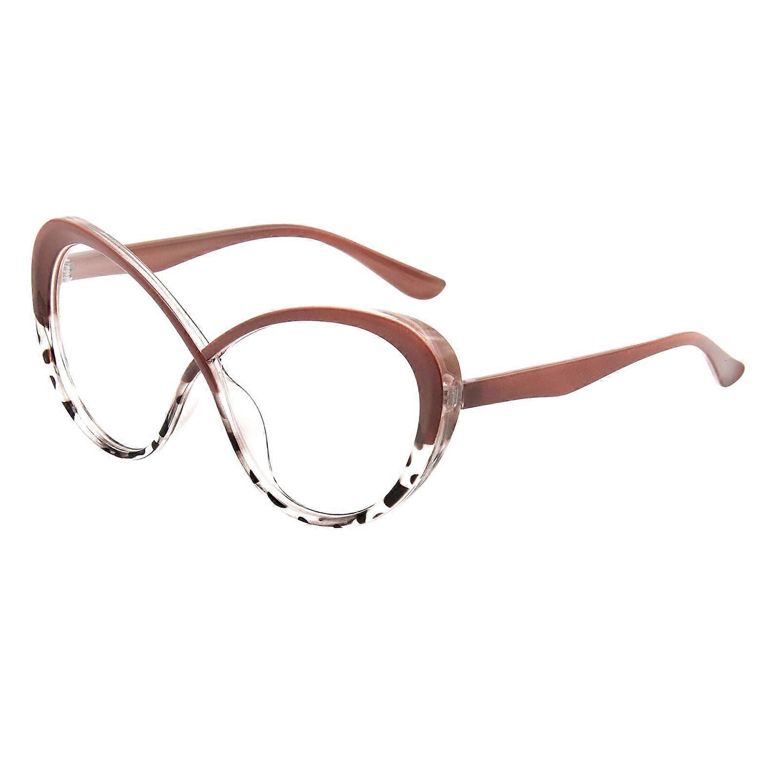 Blue Light Filter Glasses Women's Cat Eye Retro Style Brown Leopard Non-Prescription Gaming Computer Eyewear