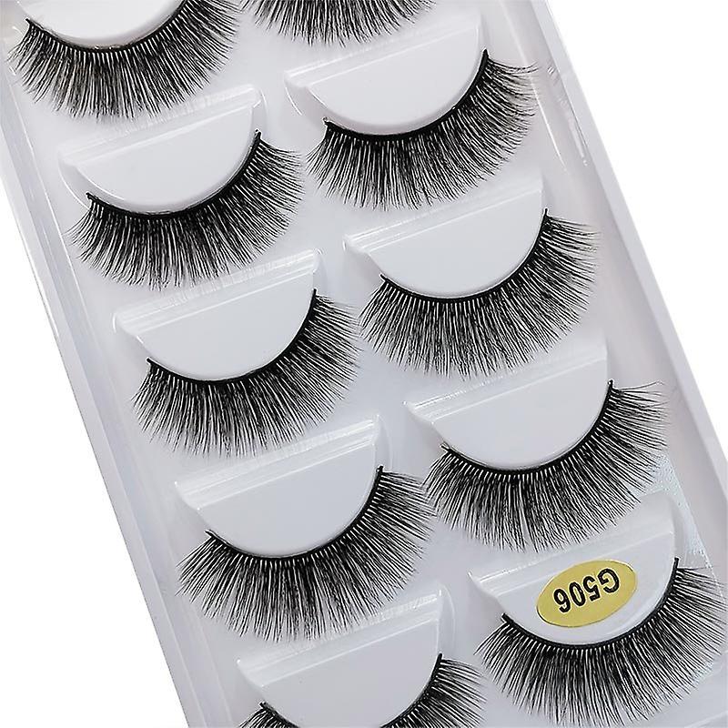 5-pair false eyelashes - 3D faux mink - G506