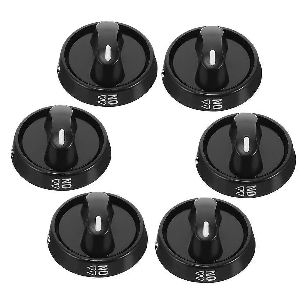 Gas Stove Knobs Replacement Stove Knobs for Cooking 6Pcs Plastic Black