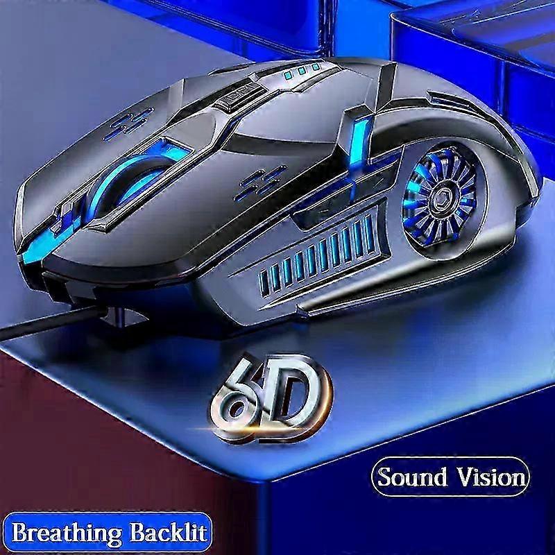 Pink Wired Gaming Mouse with Backlight High Sensitivity 6 Keys Macro Programming for Game Computer Tablet PC