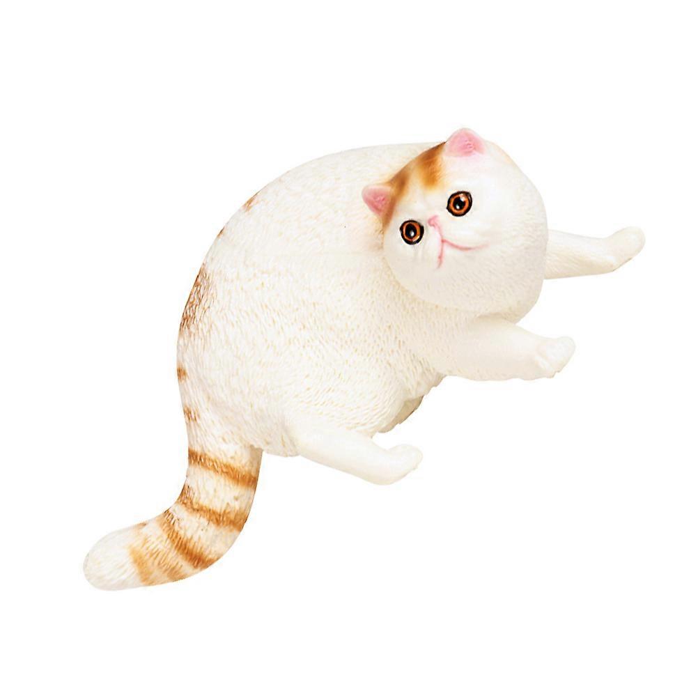 Plastic Realistic Cat Figurine Static Model Home Decor Educational Play Stable Base Compact