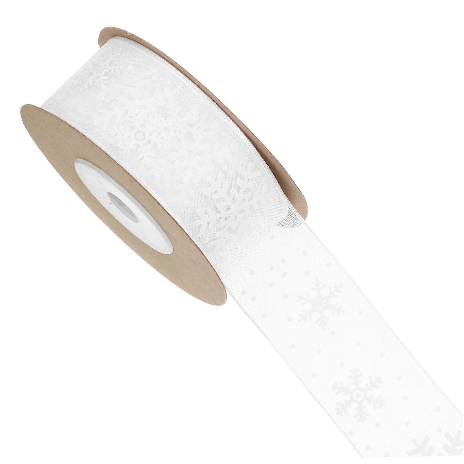 Christmas snowflake ribbon ruffled decorations imitation winter polyester white