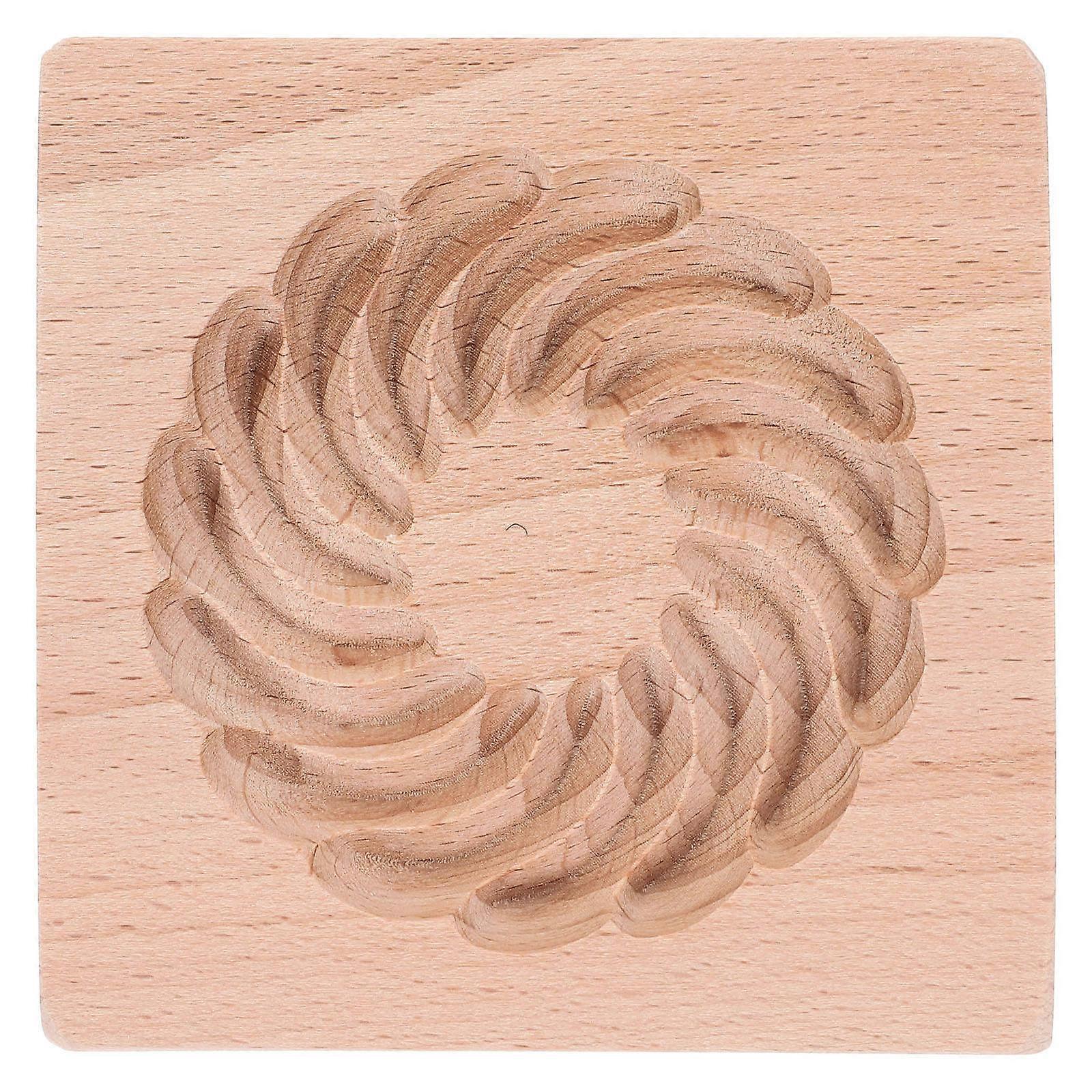 Cookie Baking Tool Diy Cookie Making Easy Demoulding Fast Cleaning Rose Shape Wood Material 1Pack