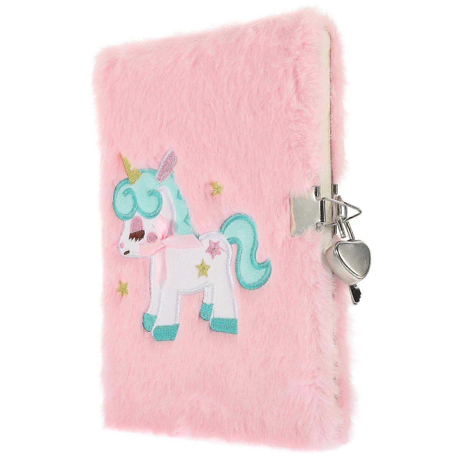 Locking Journal Plush Cover A5 Notepad For Girls Bedroom Use 1Pcs