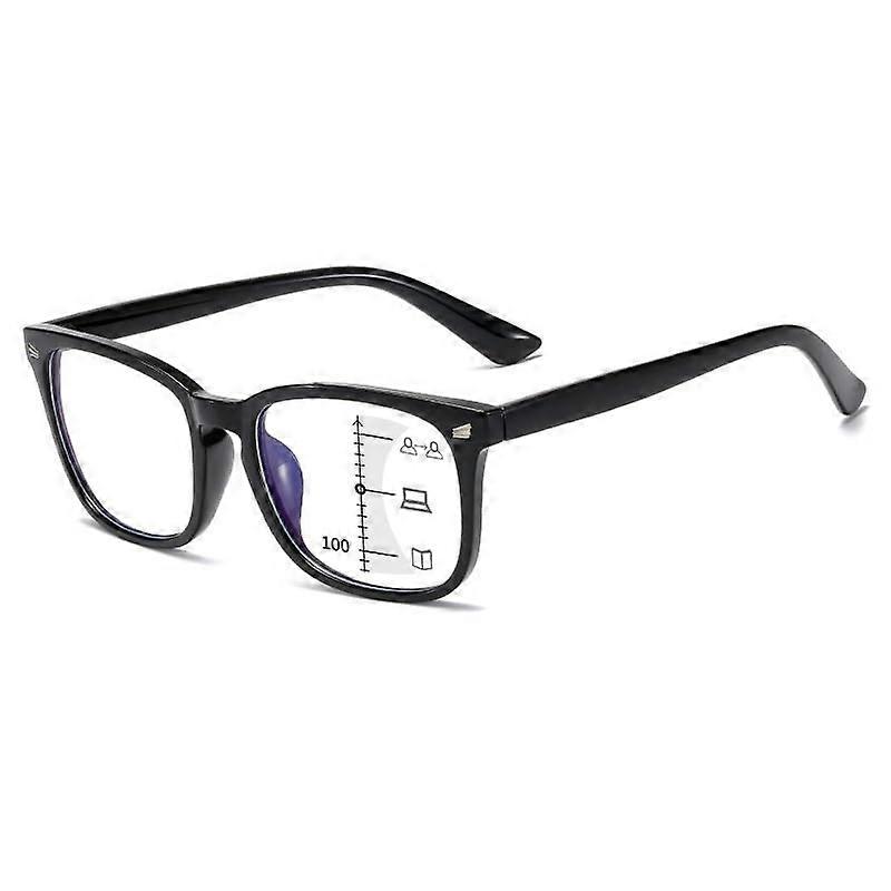 Progressive Multifocus Anti-Blue Light Reading Glasses 1.50 Automatic Remote Close Zoom Dual Light Presbyopia Schwarz