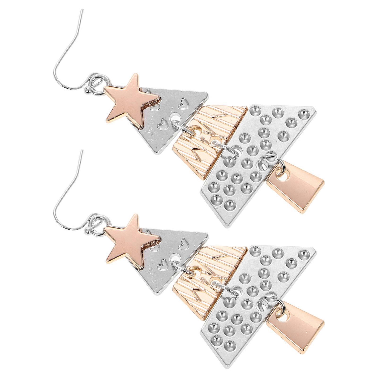 Snowflake Stars Dangle Earrings for Women Holiday Present with Assorted Color and Alloy Material 2.5 Inches